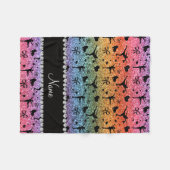 Regenbogen-Glitterzahl Skaten des individuellen Fleecedecke (Vorderseite (Horizontal))