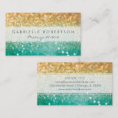 Regenbogen-Glitzer aquamarin und Visitenkarte (Vorne/Hinten)