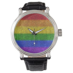 Regenbogen-Glitzer Gradient Armbanduhr