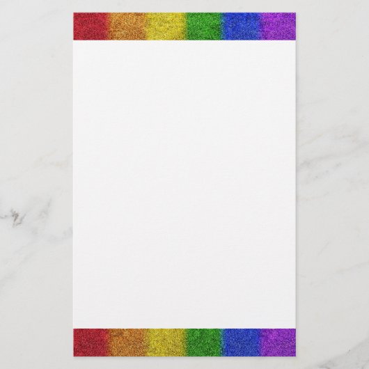 Regenbogen-Glitzer Gradient Briefpapier (Vorderseite)