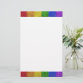 Regenbogen-Glitzer Gradient Briefpapier (Stehend Vorderseite)