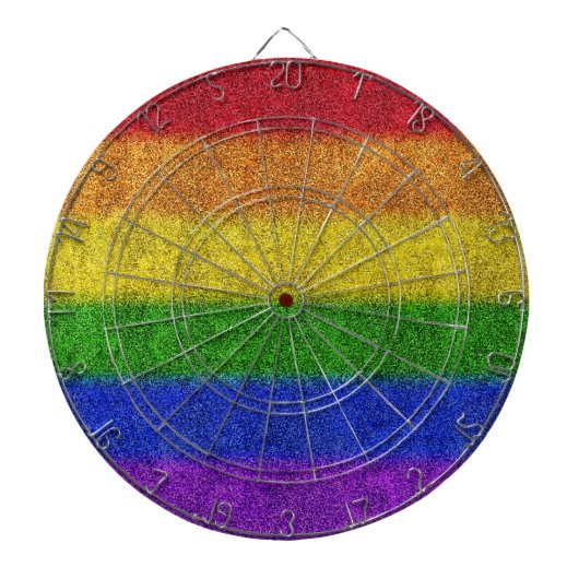 Regenbogen-Glitzer Gradient Dartscheibe (vorne)