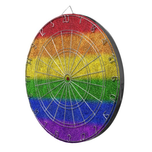 Regenbogen-Glitzer Gradient Dartscheibe (Vorderseite rechts)