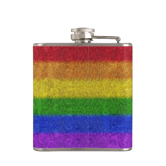 Regenbogen-Glitzer Gradient Flachmann (Rückseite)