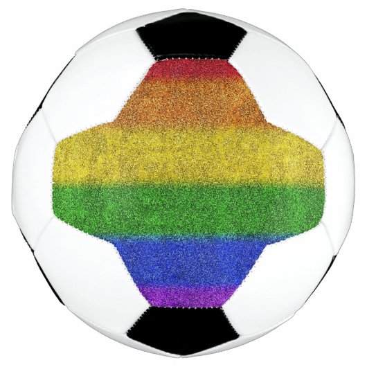 Regenbogen-Glitzer Gradient Fußball (Vorderseite)