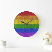 Regenbogen-Glitzer Gradient Große Wanduhr (Zuhause)