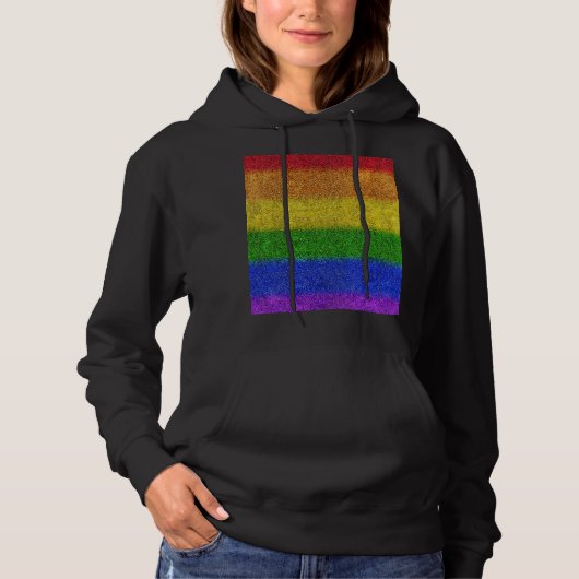 Regenbogen-Glitzer Gradient Hoodie (Vorderseite)