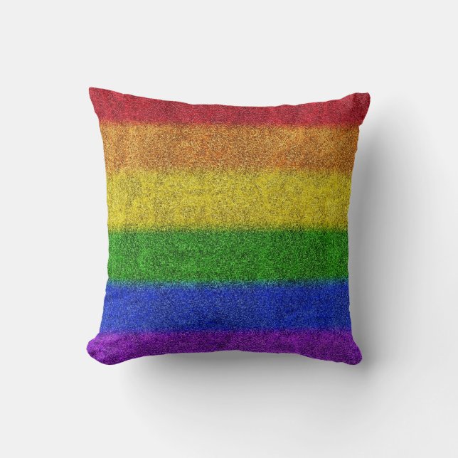 Regenbogen-Glitzer Gradient Kissen (Vorderseite)