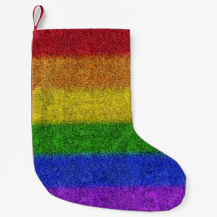Regenbogen-Glitzer Gradient Kleiner Weihnachtsstrumpf