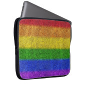 Regenbogen-Glitzer Gradient Laptopschutzhülle (Vorne Rechts)