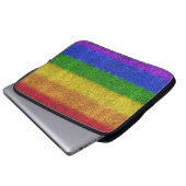 Regenbogen-Glitzer Gradient Laptopschutzhülle (Vorne Knopf)