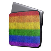 Regenbogen-Glitzer Gradient Laptopschutzhülle (Vorderseite Links)