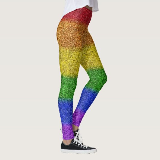 Regenbogen-Glitzer Gradient Leggings (Rechts)