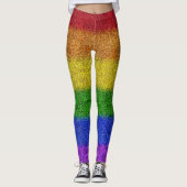 Regenbogen-Glitzer Gradient Leggings (Vorderseite)