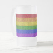 Regenbogen-Glitzer Gradient Mattglas Bierglas (Vorderseite Links)