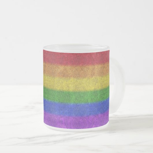 Regenbogen-Glitzer Gradient Mattglastasse (VorderseiteRechts)