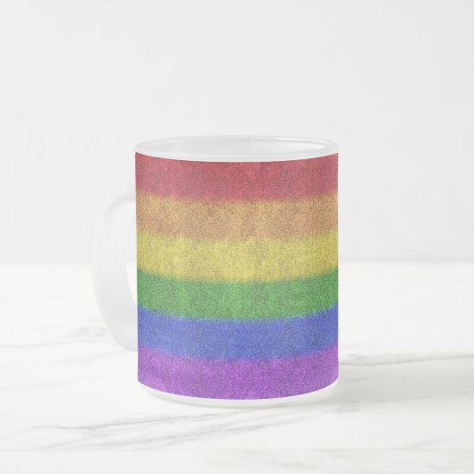 Regenbogen-Glitzer Gradient Mattglastasse (Vorderseite Links)