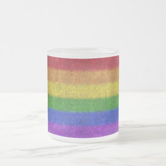 Regenbogen-Glitzer Gradient Mattglastasse (Mittel)