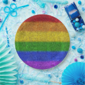 Regenbogen-Glitzer Gradient Pappteller (Party)