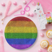 Regenbogen-Glitzer Gradient Pappteller (Party)