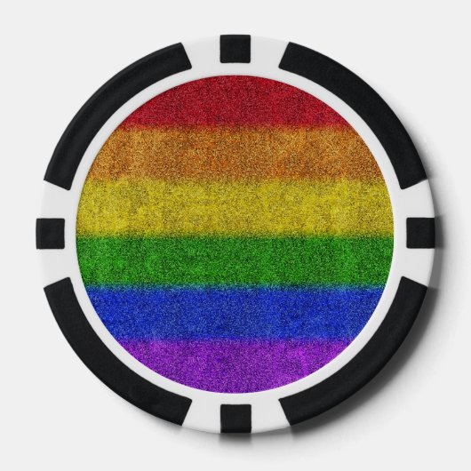 Regenbogen-Glitzer Gradient Pokerchips (Vorderseite)