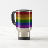Regenbogen-Glitzer Gradient Reisebecher (Vorderseite Links)