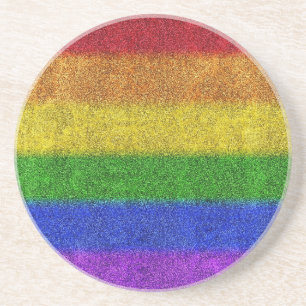 Regenbogen-Glitzer Gradient Sandstein Untersetzer