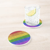 Regenbogen-Glitzer Gradient Sandstein Untersetzer (Seite)