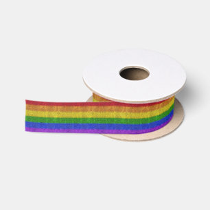 Regenbogen-Glitzer Gradient Satinband