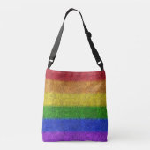 Regenbogen-Glitzer Gradient Tragetaschen Mit Langen Trägern (Rückseite)