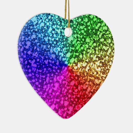 REGENBOGEN-GLITZER KERAMIK ORNAMENT (Rechts)