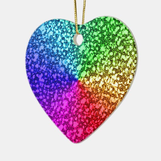 REGENBOGEN-GLITZER KERAMIK ORNAMENT (Links)