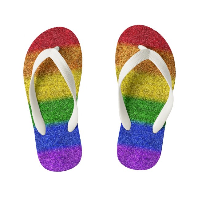 Regenbogen-Glitzer Kinderbadesandalen (Fußbett)