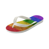 Regenbogen-Glitzer Kinderbadesandalen (Schrägansicht)