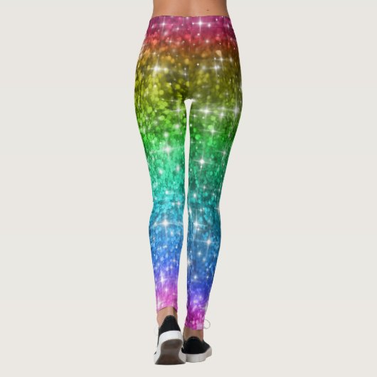 Regenbogen-Glitzer-Leggings Leggings (Rückseite)