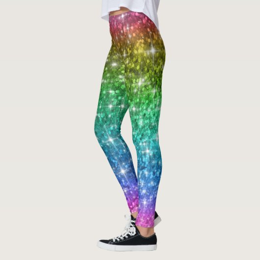 Regenbogen-Glitzer-Leggings Leggings (Links)