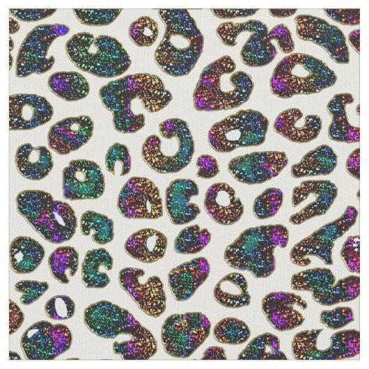 Regenbogen-Glitzer-Leopard-Druck-Gewebe Stoff (Nahaufnahme)