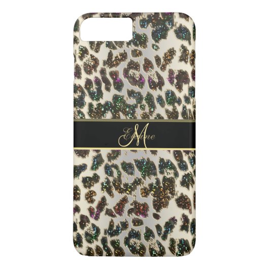 Regenbogen-Glitzer-Leopard iPhone 7 Plusfall Case-Mate iPhone Hülle (Rückseite)