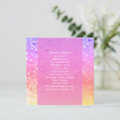 Regenbogen-Glitzer:Party Einladung (Stehend Vorderseite)