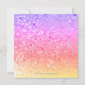 Regenbogen-Glitzer:Party Einladung (Rückseite)