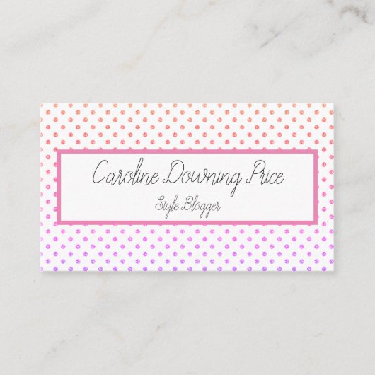 "Regenbogen-Glitzer-Punkt-" Geschäfts-Karte Visitenkarte (Vorderseite)