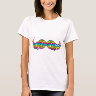 Regenbogen-Glitzer-Schnurrbart T-Shirt