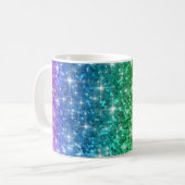 Regenbogen-Glitzer-Tasse Kaffeetasse (Vorderseite Links)
