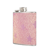 Regenbogen-Glitzer und Sterne Flachmann (Links)