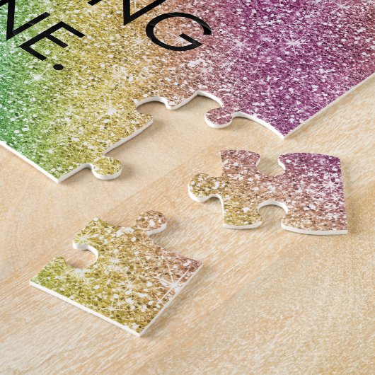 Regenbogen-Glitzer-Zitat Puzzle (Seite)