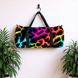 Regenbogen-Glow-Leopardenprint Duffle Bag