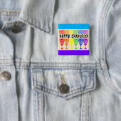Regenbogen glückliche Chanukah Knöpfe Button (Beispiel)