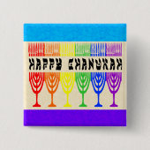 Regenbogen glückliche Chanukah Knöpfe Button (Vorderseite)