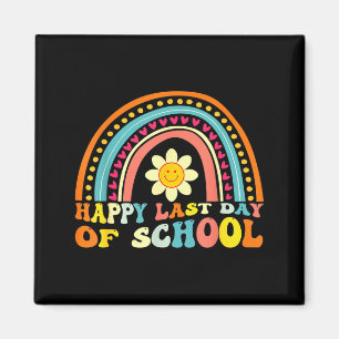 Regenbogen glücklicher letzter Schultag für Lehrer Magnet