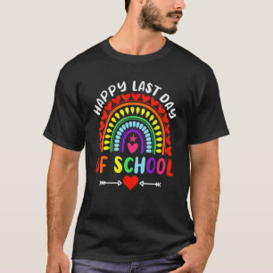 Regenbogen Glücklicher Letzter Schultag Lehrer Sch T-Shirt